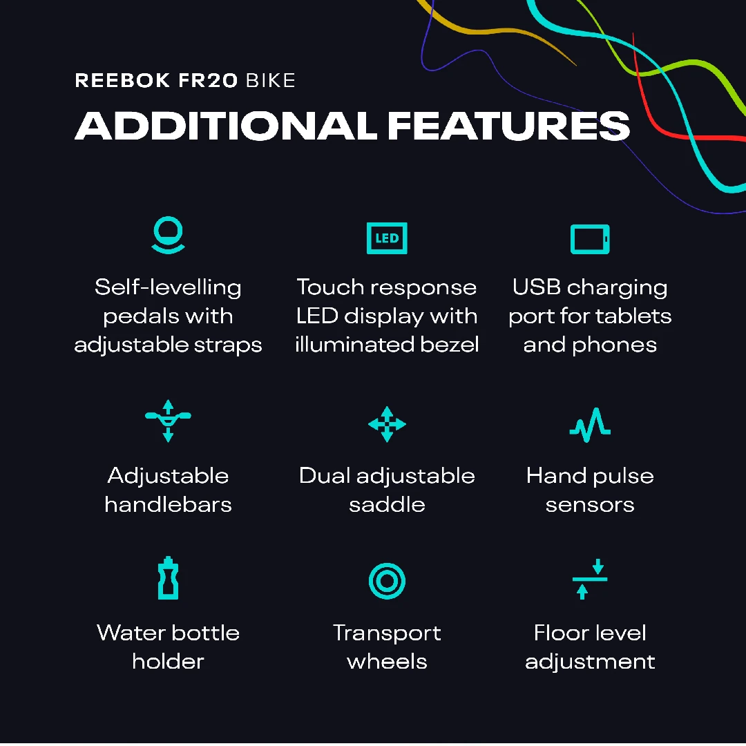 Reebok RVFR-10200BK FR20 Exercise Bike 10 Reebok RVFR-10200BK FR20 Exercise Bike - Image 8