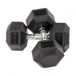 Rising DB001 Rubber Hex Dumbbell - Single (40lbs) -Fitness Equip Shop 2200 794