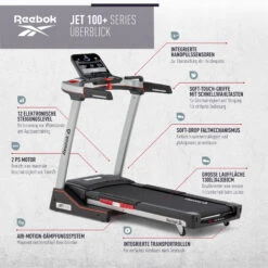 Reebok Jet100 Treadmill With Bluetooth - Black/White (RVJF-20121BKBT) -Fitness Equip Shop 2730 411