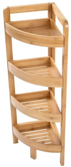 Bamboo Corner Storage Shelf - 4 Tier - By Trademark Innovations