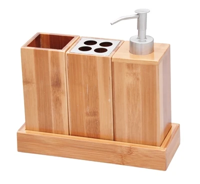 Bath Set Bath Caddy - 100% Natural Bamboo - By Trademark Innovations 3 Bath Set Bath Caddy - 100% Natural Bamboo - By Trademark Innovations