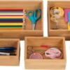 Bamboo 5-Piece Drawer Organizer Boxes By Trademark Innovations -Fitness Equip Shop BAMB DRWR ORGSET 2