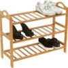 Shoe Rack - 3 Shelves - 100% Natural Bamboo By Trademark Innovations -Fitness Equip Shop BAMB SHOE3 2