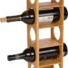 Bamboo Stackable Tower 5 Bottle Wine Holder By Trademark Innovations -Fitness Equip Shop BAMB WINE STKBLE 2