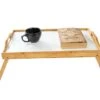 Bamboo Folding Bed Tray, Laptop Tray With Handles By Trademark Innovations -Fitness Equip Shop BAMBTRAY WHITETOP 2