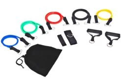 Resistance Band Exercise Cord Set With Door Anchor, Ankle Strap, Set Of 2 Cushioned Handles, Suggested Exercise Guide And Carry Case - By Trademark Innovations