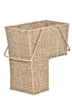 Wicker Storage Stair Basket With Handles By Trademark Innovations