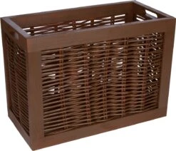 Rectangular Willow With Wood Frame Storage Basket By Trademark Innovations