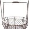 Set Of 2 Vintage Oval Wire Baskets With Wooden Handles By Trademark Innovations -Fitness Equip Shop BSKT WIRE 2X 2