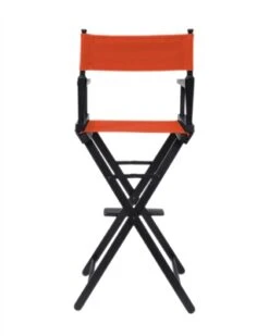 Director's Chair - Counter Height - Black Wood - By Trademark Innovations (Orange)