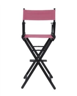 Director's Chair - Counter Height - Black Wood - By Trademark Innovations (Pink)
