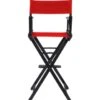 Director's Chair - Counter Height - Black Wood - By Trademark Innovations (Red)