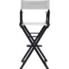 Director's Chair - Counter Height - Black Wood - By Trademark Innovations (White) -Fitness Equip Shop BWDIREC WHITE 2T