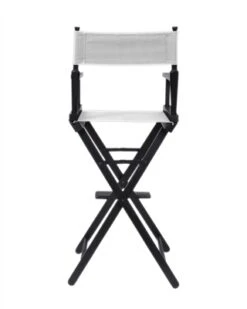 Director's Chair - Counter Height - Black Wood - By Trademark Innovations (White)