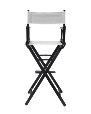 Director's Chair - Counter Height - Black Wood - By Trademark Innovations (White) 3 Director's Chair - Counter Height - Black Wood - By Trademark Innovations (White)