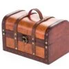 Small Wood And Leather Decorative Chest By Trademark Innovations -Fitness Equip Shop CHEST LTHR 2
