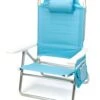 5-Position Aluminum Frame Beach Chair With Pillow By Trademark Innovations (Light Blue) -Fitness Equip Shop CHR 5BCH LTBU 2