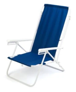7-Position High Back Steel Tube Beach Chair By Trademark Innovations (Blue)