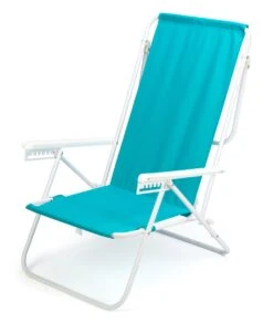 7-Position High Back Steel Tube Beach Chair By Trademark Innovations (Light Blue)