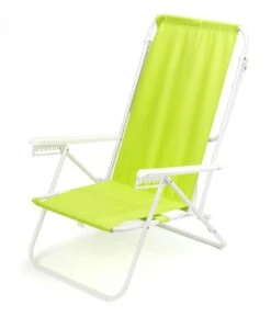7-Position High Back Steel Tube Beach Chair By Trademark Innovations (Light Green)