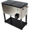 Stainless Steel 77 Quart Rolling Portable Cooler By Trademark Innovations -Fitness Equip Shop COOLER STNLSS 2