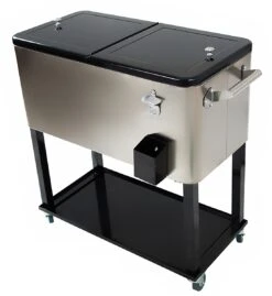Stainless Steel 77 Quart Rolling Portable Cooler By Trademark Innovations