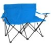 Loveseat Style Double Camp Chair With Steel Frame By Trademark Innovations (Blue, 31.5"H)