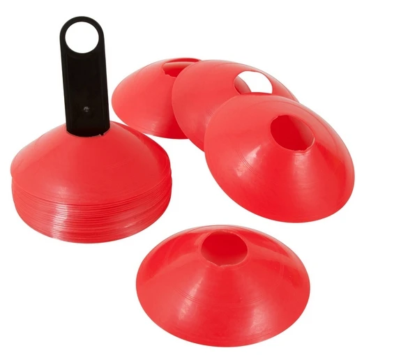 2" Plastic Disc Cone - 24 Pack Red Colors With Carrier- Sports Training Gear By Trademark Innovations 3 2" Plastic Disc Cone - 24 Pack Red Colors With Carrier- Sports Training Gear By Trademark Innovations