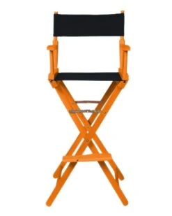 Director's Chair - Counter Height - Dark Brown Wood - By Trademark Innovations (Black)