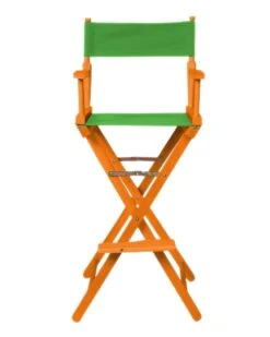 Director's Chair - Bar Height - Wood And Fabric Color Choices - By Trademark Innovations (Honey Wood With Green)
