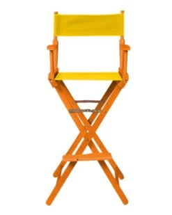 Director's Chair - Bar Height - Wood And Fabric Color Choices - By Trademark Innovations (Honey Wood With Yellow)