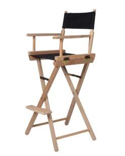 Director's Chair - Counter Height - Light Wood - By Trademark Innovations (Black)