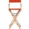Director's Chair - Counter Height - Light Wood - By Trademark Innovations (Orange) -Fitness Equip Shop LWDIREC OR 2T