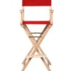 Director's Chair - Counter Height - Light Wood - By Trademark Innovations (Red) -Fitness Equip Shop LWDIREC RED 2T