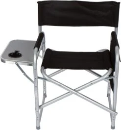 Folding Director's Chair With Aluminum Side Table, Storage Bag And Steel Tubing - By Trademark Innovations