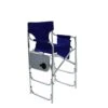 Aluminum Frame Tall Metal Director's Chair With Side Table By Trademark Innovations (Blue) -Fitness Equip Shop METALDIREC TALL BU 2