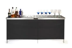 Trademark Innovations Portable Bar Table - Two Skirts And Carrying Case Included (78"L X 15"W X 36"H)