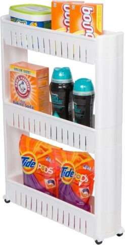 Slim Slide Out Storage Tower For Laundry, Bathroom, Or Kitchen By Trademark Innovations
