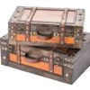 Set Of 2 Vintage Style Wood Decorative Suitcases - By Trademark Innovations -Fitness Equip Shop SUITCSE WD SET 2