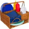 Rattan Tabletop Serveware And Condiment Organizer And Caddy By Trademark Innovations -Fitness Equip Shop TABLETOP ORG 2