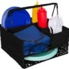 Rattan Tabletop Serveware And Condiment Organizer And Caddy By Trademark Innovations (Black) 2 Rattan Tabletop Serveware And Condiment Organizer And Caddy By Trademark Innovations (Black) -Fitness Equip Shop TABLETOP ORG BL 2