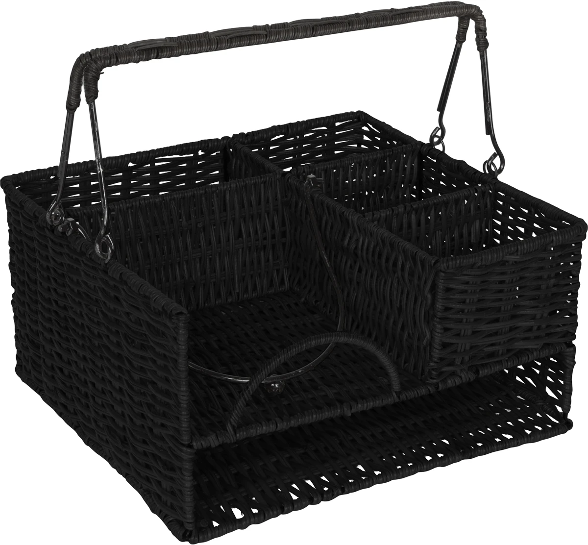 Rattan Tabletop Serveware And Condiment Organizer And Caddy By Trademark Innovations (Black) 4 Rattan Tabletop Serveware And Condiment Organizer And Caddy By Trademark Innovations (Black) - Image 2