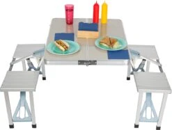Portable Aluminum Folding Picnic Table With 4 Seats By Trademark Innovations