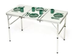 Portable Adjustable Lightweight Aluminum Folding Table By Trademark Innovations