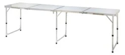 Portable Adjustable Lightweight Quad Size Aluminum Folding Table By Trademark Innovations